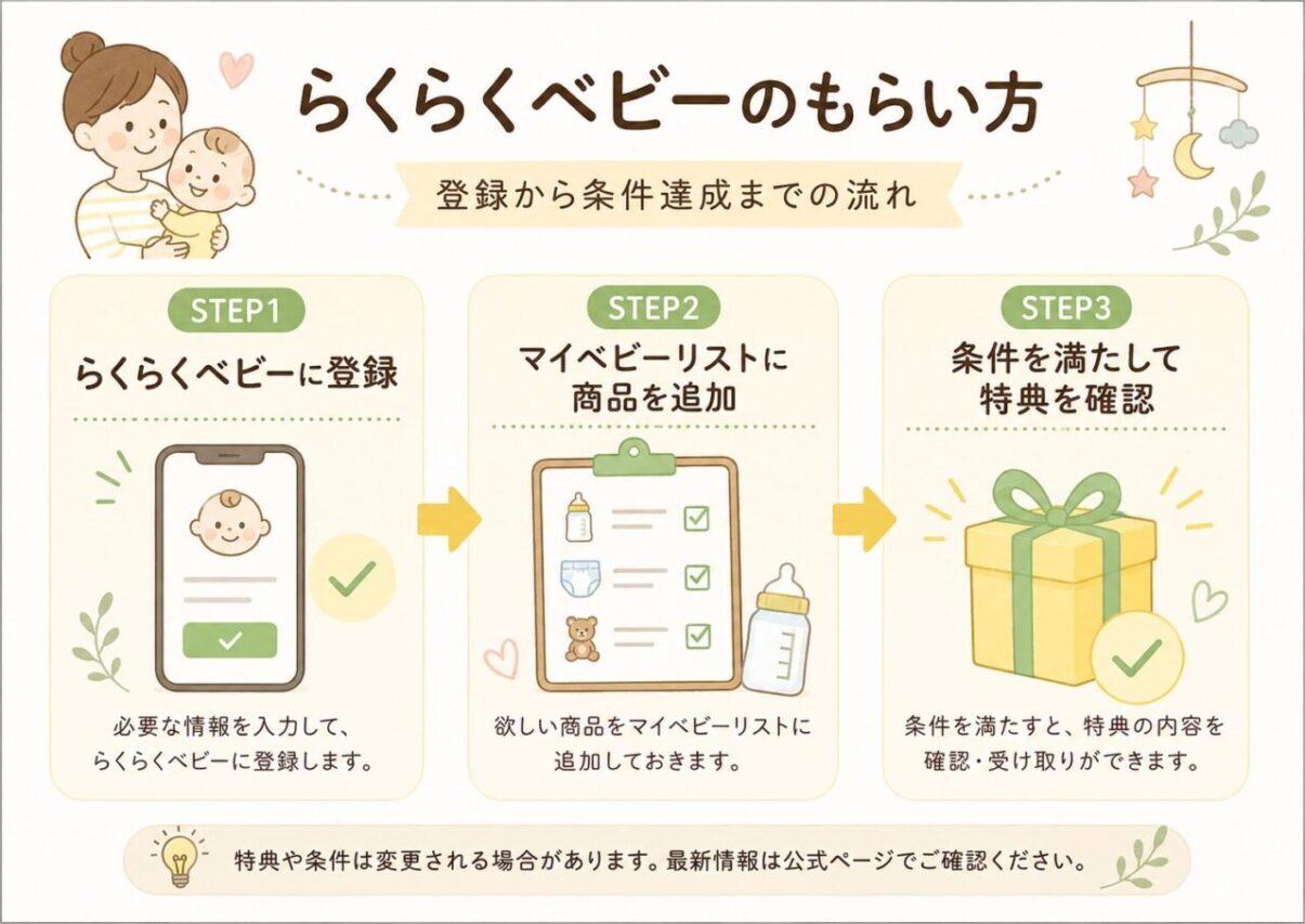 らくらくベビーのもらい方の流れ