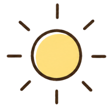 暑さ対策を表す太陽のイラスト