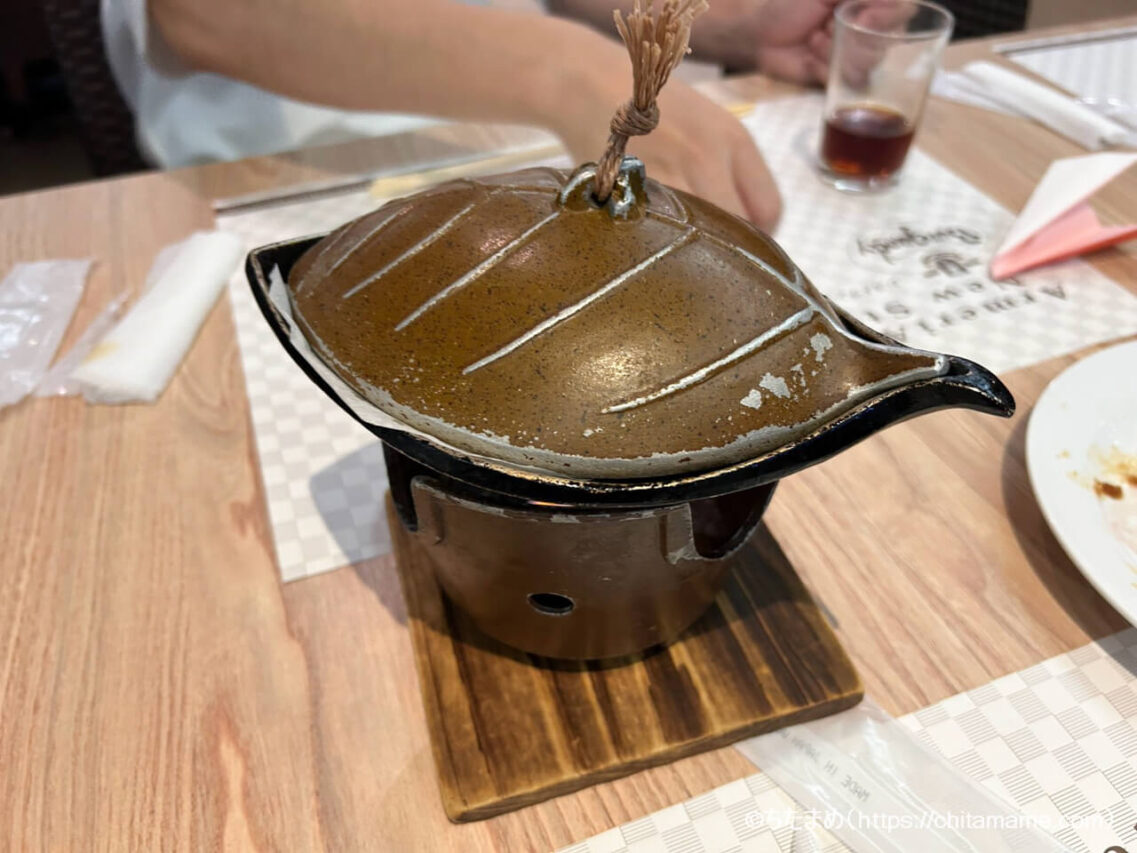 夕食バイキングで食べた朴葉味噌